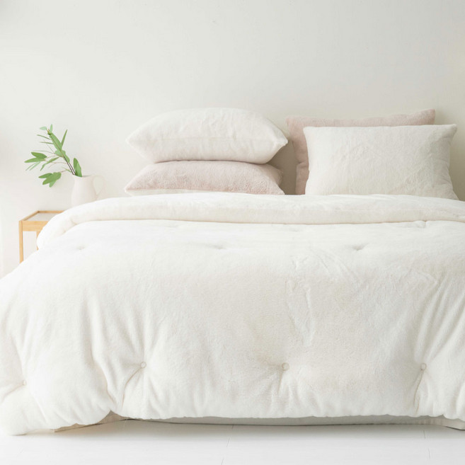 달콤한하루 밀크 10mm 라셀 극세사 차렵이불+패드+베개세트