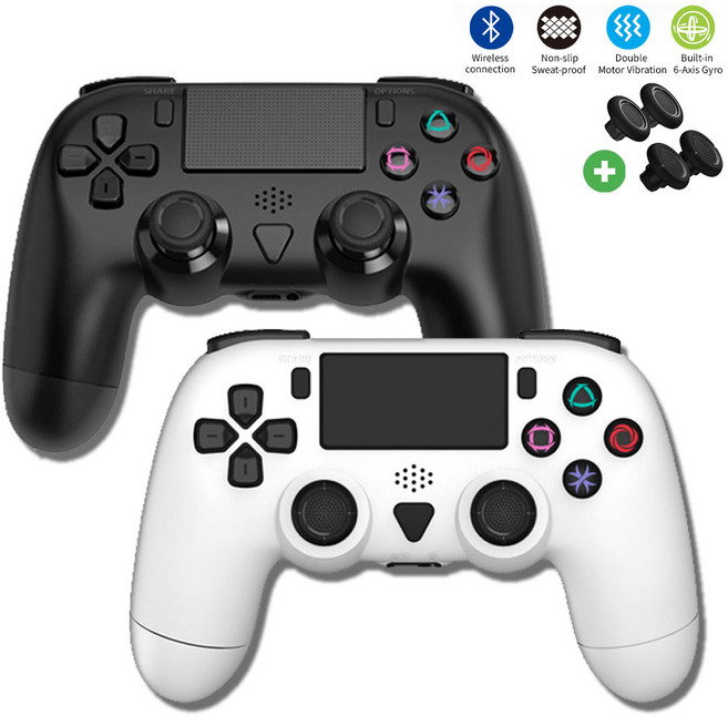 [국내정발] PS4 듀얼쇼크4 무선 컨트롤러 피파 PC 스팀 호환 / DOBE 클론 패드, 화이트, 1개