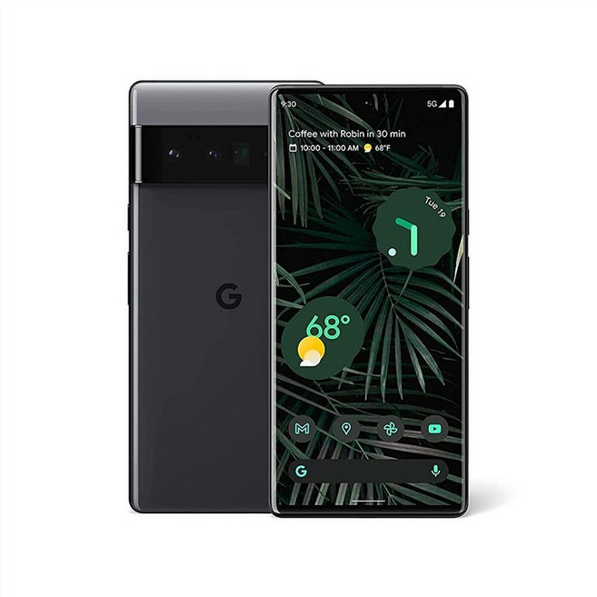 Google Pixel 6 Pro - 5G 안드로이드 폰 - 고급 픽셀 카메라와 망원 렌즈가 있는 언락 스마트폰 - 256GB - 스토미 블랙