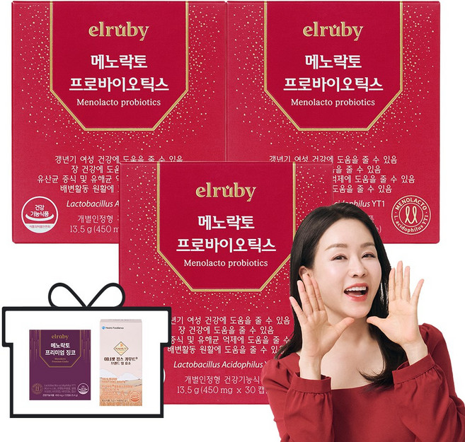 휴온스 엘루비 메노락토 프로바이오틱스 30 GT, 30정, 3개