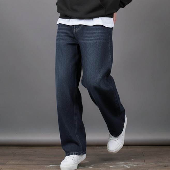 스댕클럽 남성용 난스판 히든밴딩 와이드 데님 팬츠 SKD0617