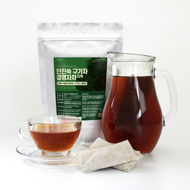 갑당약초 인진쑥 구기자 결명자차 주전자용 티백, 20개입, 3개, 12g