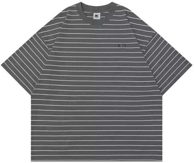 老皮衣櫥 刺繡條紋短袖T恤