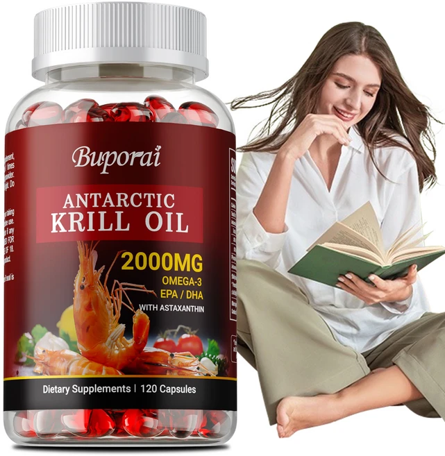 크릴 오일 2000mg 소프트젤 - 남극 크릴 오일 보충제 - 오메가 3 보충제 DHA 보충제 - 글루텐 프리 1회 제공량당 소프트젤 2개 120정, 3개 - 쿠팡