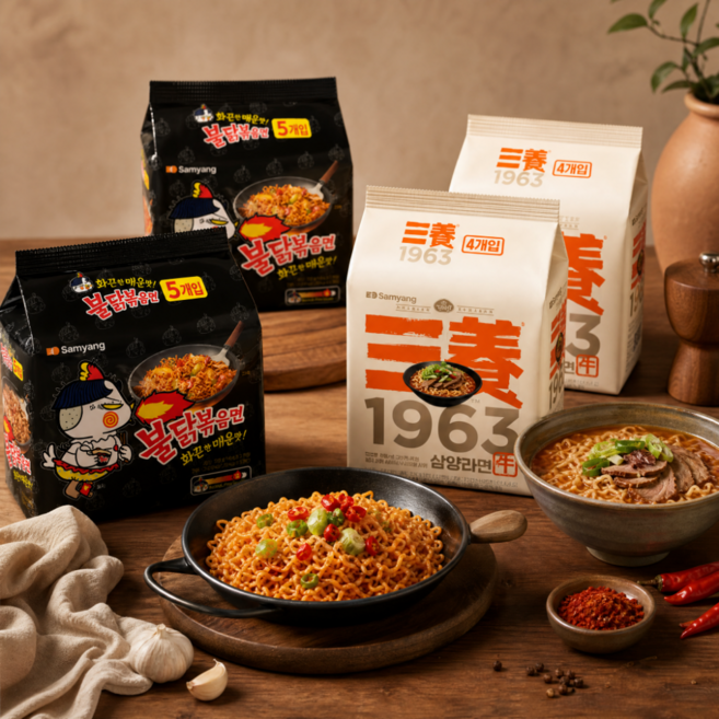 삼양1963 4입 (우지라면) + 불닭볶음면 5입, 18개