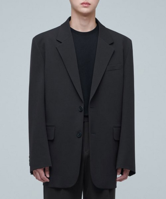 무신사 스탠다드 빅 대디 오버사이즈 블레이저 다크 그레이 498380