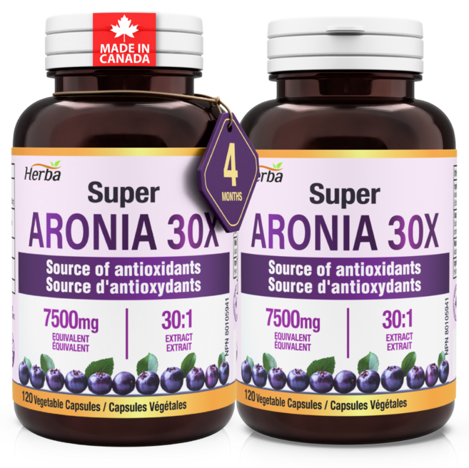 아로니아정 7500mg 120식물성캡슐 30배 농축 고함량 아로니아 캡슐 안토시아닌 허바 캐나다, 120, 2개