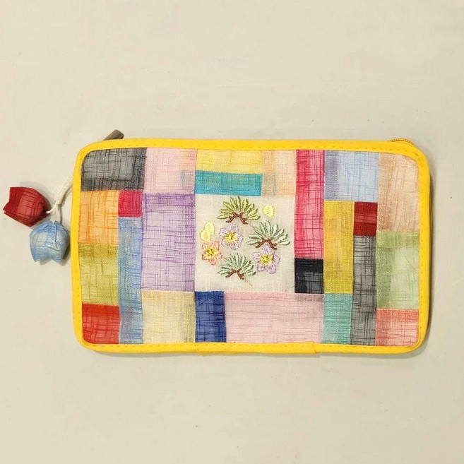 루시르미 모시 송화자수 멀티파우치