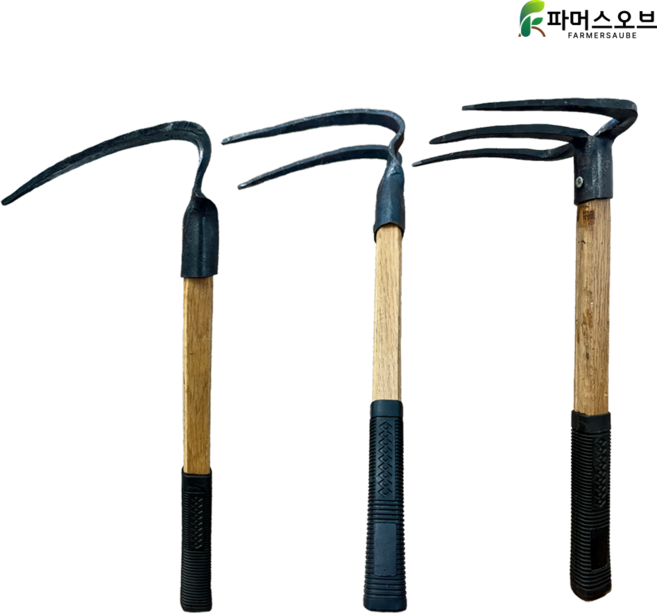 약초괭이 1발 2발 3발 세트 괭이 호미 농기구 잡초제거 레기, 3개