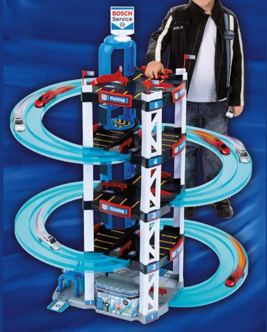보쉬 5단 주차타워 미니카 장난감주차장 레일 트랙 레이싱 유아