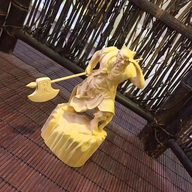 木雕千裏眼順風耳神像將軍媽祖左右護法實木擺件, 大葉黃楊千裏眼高12cm