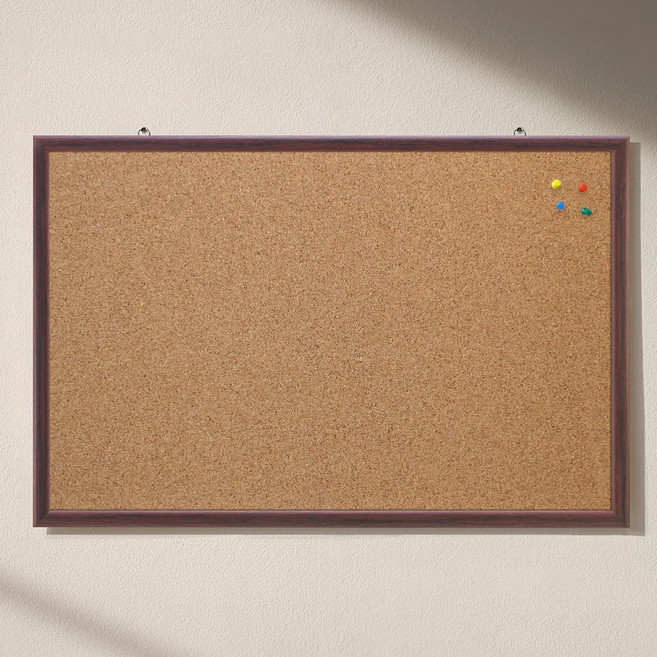 토탈하얀칠판 콜크 게시판 (월넛우드), 월넛우드