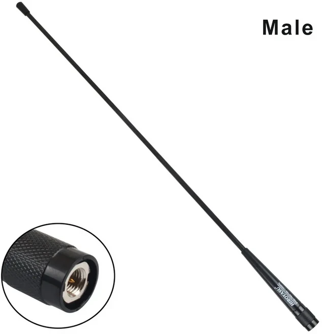 108-136MHz 휴대용 채찍 워키 에어 밴드 안테나 2.15dB 47CM 20Watts Hiroyasu PHD-795 Baofeng UV-17Pro G, 02 Male Black