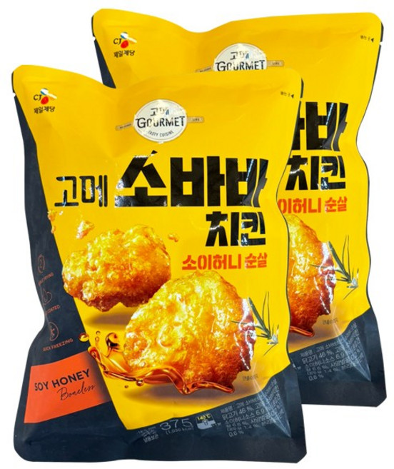 고메 소바바 치킨 소이허니 순살 375G, 2개