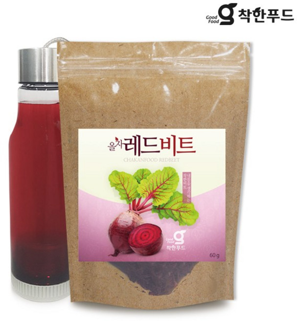 착한푸드 말린 레드비트차 60g x 1개+차물병1개, 1개