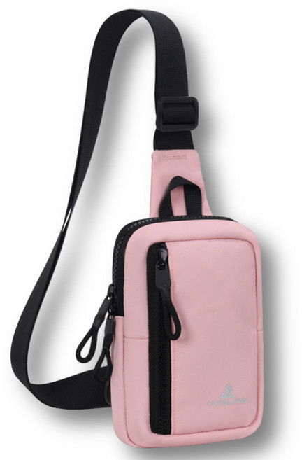 에픽스 남성 여성 핸드폰 가방 방수 미니 크로스백 슬링백 여행용 힙색 초등 멀티백, 핑크, 1개