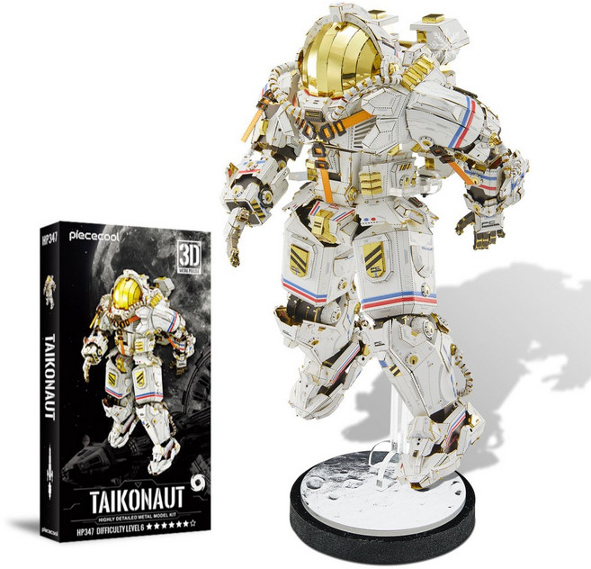 피스쿨 3D 메탈 퍼즐 우주인 모형 DIY 조립 키트, 혼합, 1개, 515피스