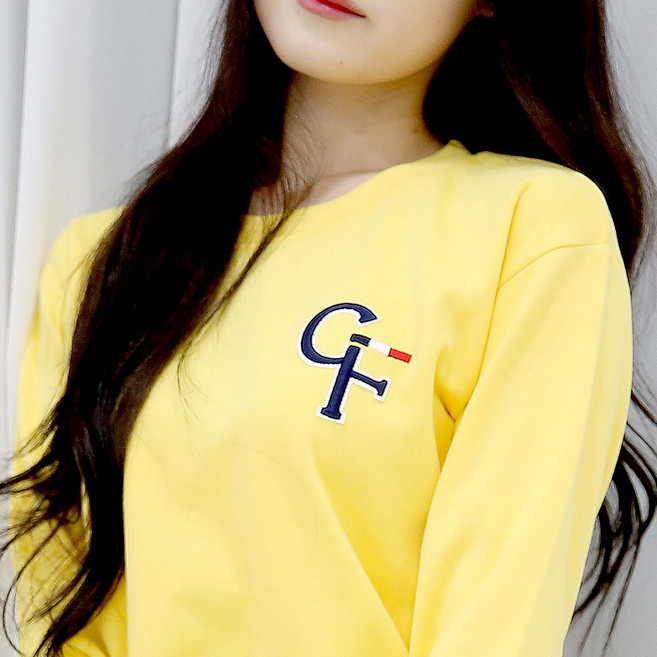 여자친9 래터링 볼륨자수 빅사이즈(S~2XL) 소프트 맨투맨 국내제작-26칼라