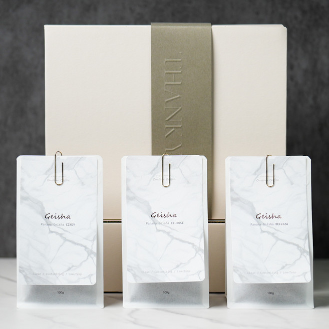 파나마 게이샤 스페셜티 커피 원두 3종 선물 세트, 3개, 100g, 홀빈(분쇄안함)