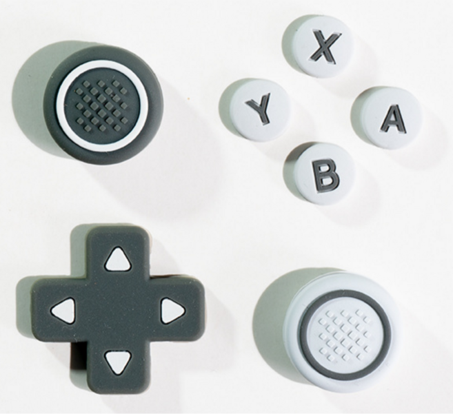 닌텐도 스위치 OLED 스위치 조이콘 호환 스틱커버 버튼 커버 세트, 1세트, 블랙&화이트, 스틱&버튼커버