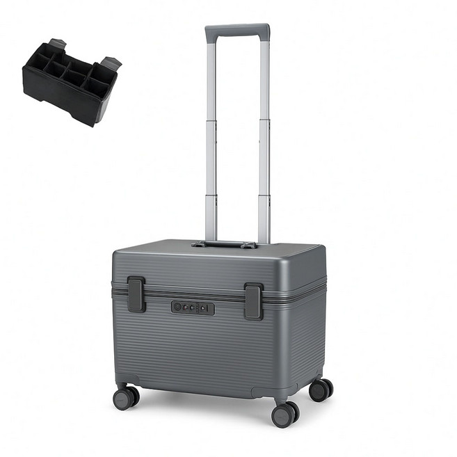 루카벨 카메라캐리어 카메라장비가방 케이스 위로열리는캐리어 노트북가방 캐리어 파티션이너백, 24인치+파티션이너백, 그레이