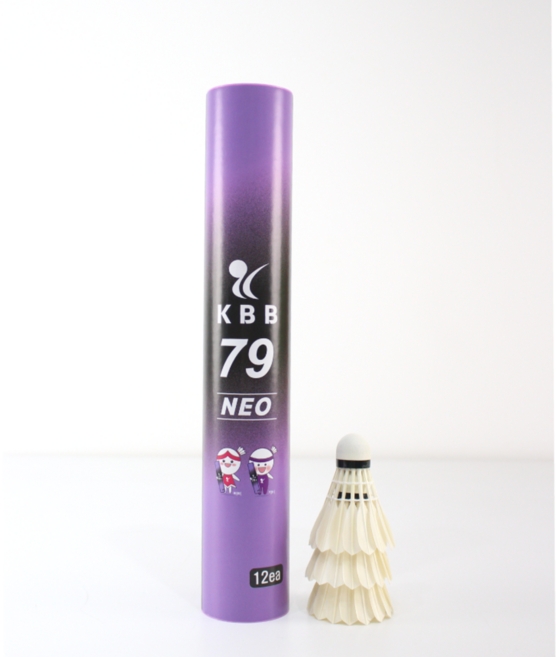 KBB79네오 kbb 79 neo 배드민턴 셔틀콕 케이비비 초등학생 중학생 고등학생 동호인 연습용 경기용 입문자용 방과후 용산스포츠 용스, 1개, 12개입, 화이트