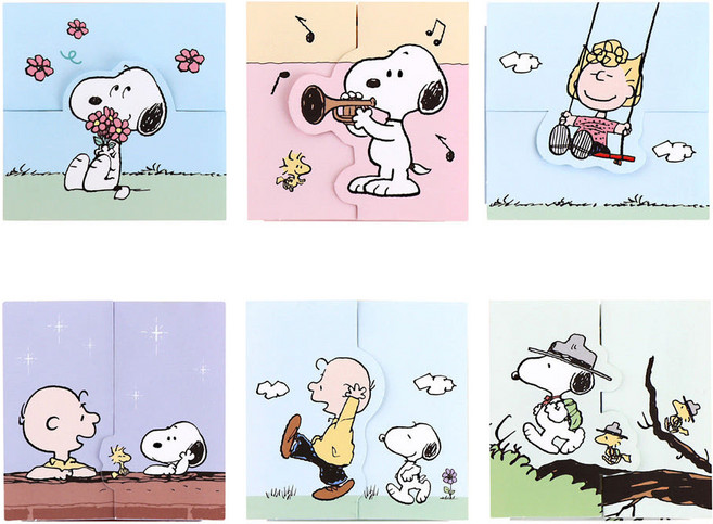 피너츠 입체카드 도무송카드 (6 option), 여행, 여행