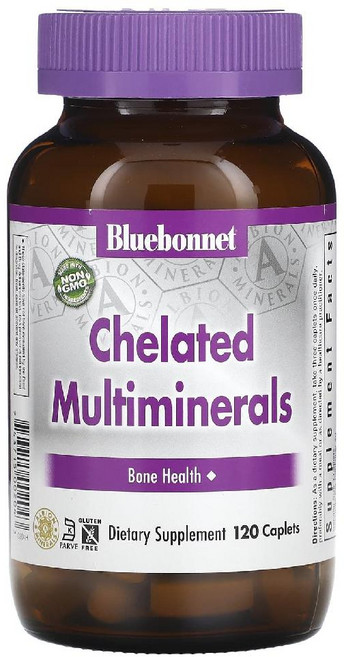블루보넷뉴트리션 Chelated Multiminerals 킬레이트 멀티미네랄 120정, 120개, 1개