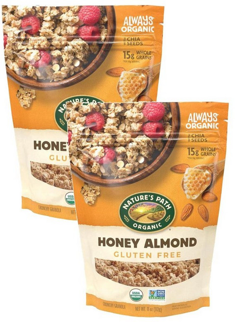 Nature's Path 허니 아몬드 그래놀라 글루텐프리 시리얼 312g 2개, 624g, 1세트