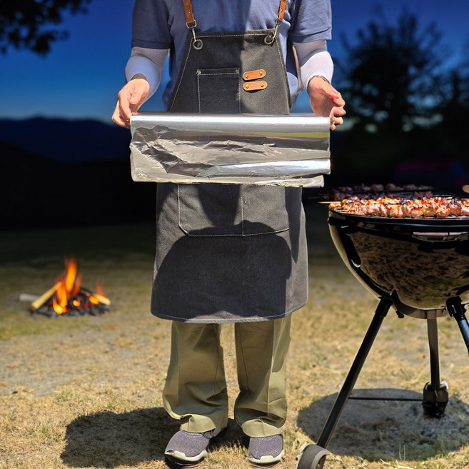 바베큐 그릴용호일 두배넓고 두꺼운호일 457mm 와일드형, 1개