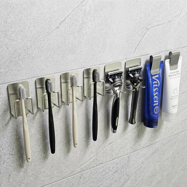 루벨르 물때방지 304스텐 칫솔 거치대 무타공, 1개, 4인 세트