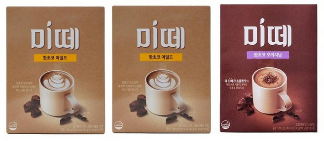미떼 핫초코 오리지날 10개입 1개 + 마일드 10개입 2개 코코아 300g 1개 따뜻한음료 탕비실, 6세트