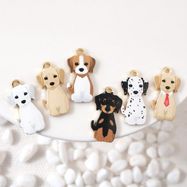 비즈아이 [7354-13]에폭펜던트 강아지 10x19mm 골드 1개