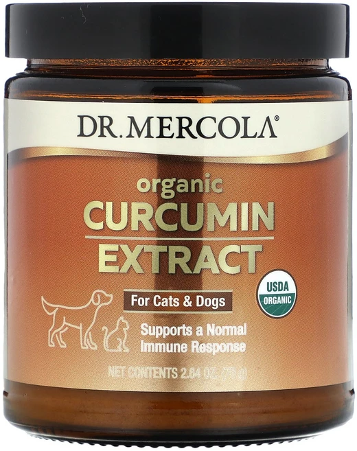 Dr. Mercola 유기농 커큐민 추출물 반려묘 및 반려견용 75g(2.64oz) Mercola (닥터 머콜라), 1개 - 쿠팡