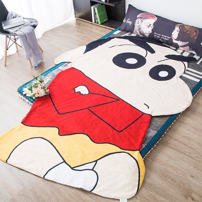 夏涼蠟筆小新空調被學生宿舍單人兒童可機洗午休毯, 小新紅色 蓋腿被115*80cm(現貨