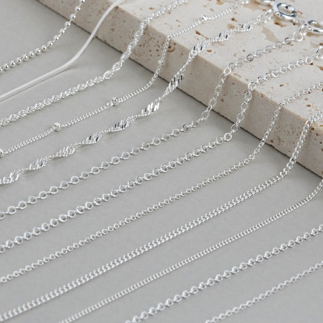 국내생산 silver925 순은목걸이 실버목걸이 은체인 은목걸이 레이어드