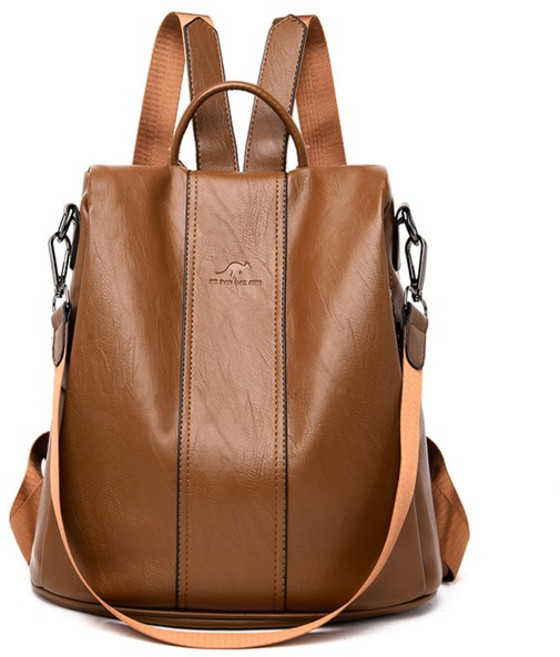 가죽백팩 여성용 도난 방지 가죽 백팩 빈티지 숄더백 대용량 여행 학교 가방