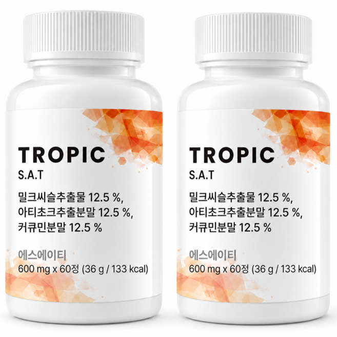 Tropic SAT 정품 실리마린 아티초크 밀크시슬, 2개, 60정