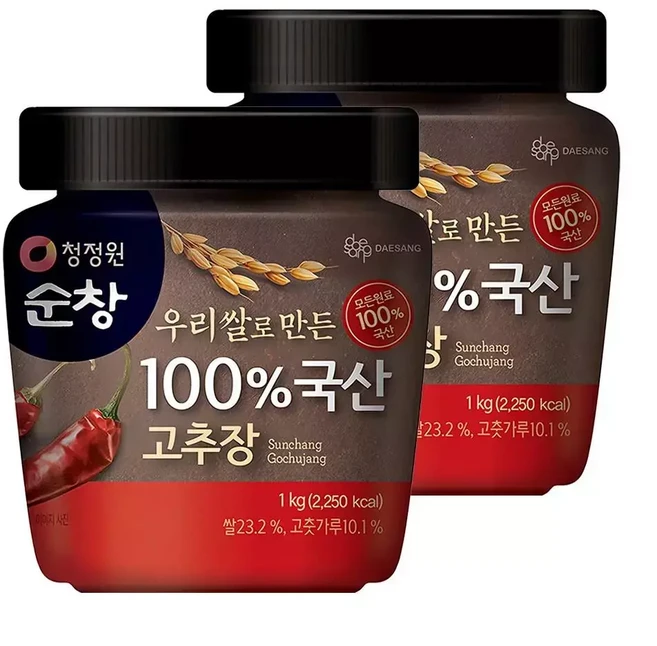 청정원순창 우리쌀로 만든 100 국산 고추장 1kg 2개, 1개