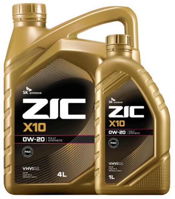 SK엔무브 지크 X10 (4L+1L ZIC X10), 5L, 0W-20, 1개