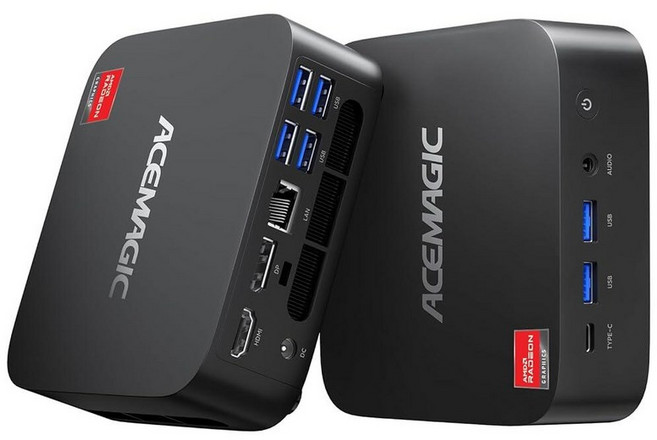 ACEMAGIC V1 미니 PC 16GB DDR4 RAM 256GB SSD 미니 컴퓨터 트윈 레이크 N150(비트 N97/N95) 소형 데스크탑 PC 4K 듀얼 디스플레이, Ryzen R2544 16+512GB Black