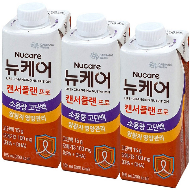 뉴케어 캔서플랜 프로 (체험팩) 소용량 고단백 암환자 영양관리, 165ml, 3개