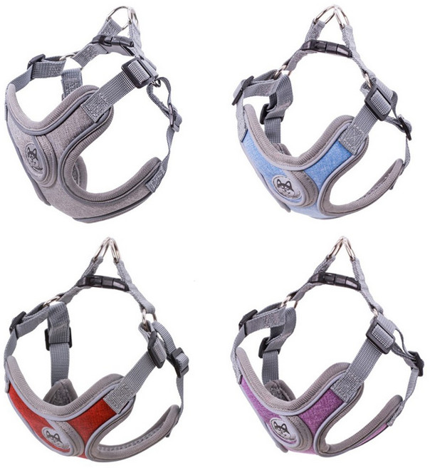 쭈쭈야 강아지 하네스 원터치 X형 가슴줄 리드줄 세트 중소형견 대형견, 하네스(리드줄 없음), XS, 레드, 1개