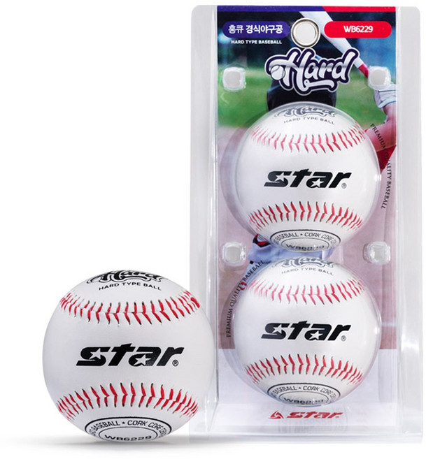 홍큐 경식야구공 WB6229 2개입 하드볼, 2개, star_60777