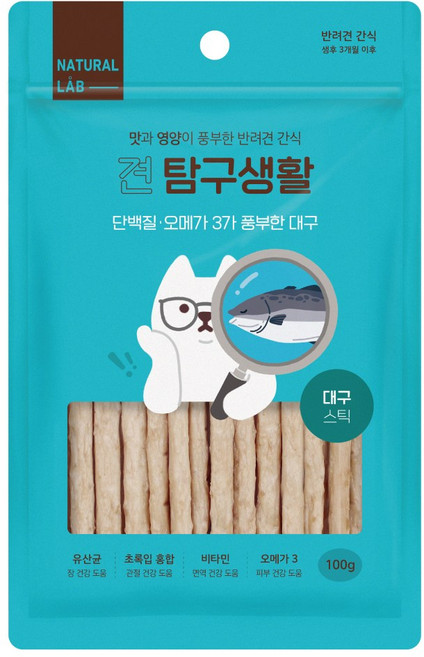 네츄럴랩 견탐구생활 대구 스틱 100g, 1개