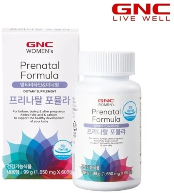 [GNC] 프리나탈 포뮬라 멀티비타민 미네랄 (60정) 60일분_56607, 60정, 5개 - 쿠팡