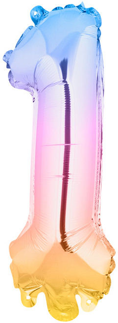 아트포유 그라데이션 은박 생일 파티 숫자 풍선 중형 80cm, 1개, 그라데이션 1
