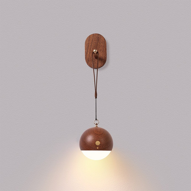 오르미 문볼 음성인식 무드등 벽등 벽걸이 탁상겸용 수면등, ORMVCML(월넛)