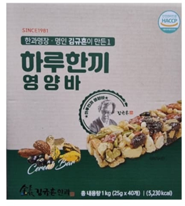신궁전통한과 김규흔 한과 하루한끼 영양바 40개입, 25g, 1