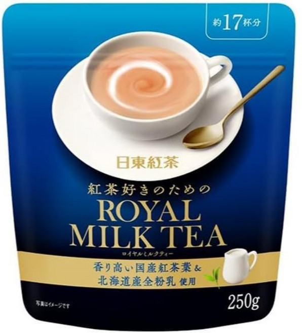 日東紅茶 ROYAL MILK TEA 皇家奶茶 香氣濃郁國產紅茶北海道產全脂牛乳, 1個, 1個裝, 250g